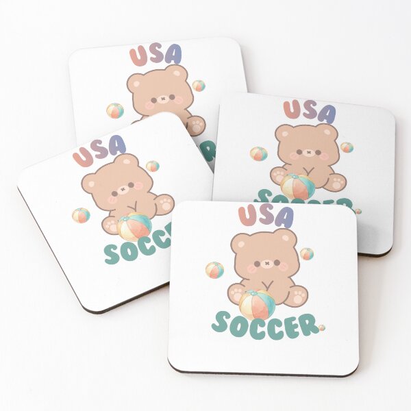 Item preview, Cute Cartoon pink Bear Soccer Theme designed and sold by TurkiStudio.