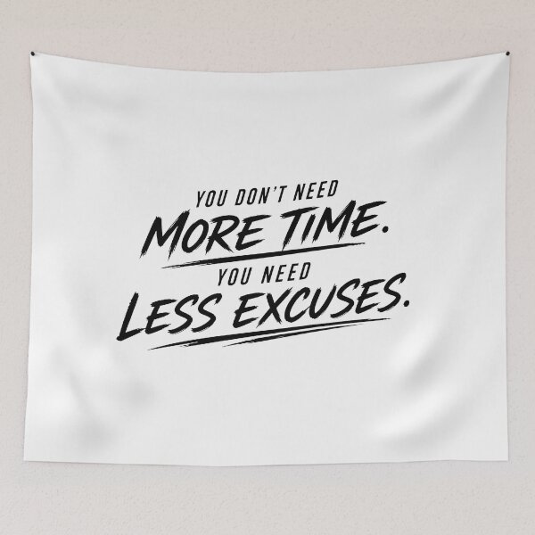 Artikelvorschau, Motivation Quote Typography | You need less excuses entworfen und verkauft von Nyra Studio.