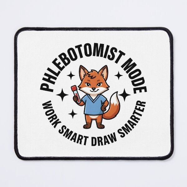 Item preview, Cute Fox Phlebotomist Mode Work Smart Draw Smarter Funny Medical Lab Tech Gift for National Phlebotomist Recognition Week designed and sold by ClinicalHubs.