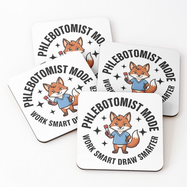 Item preview, Cute Fox Phlebotomist Mode Work Smart Draw Smarter Funny Medical Lab Tech Gift for National Phlebotomist Recognition Week designed and sold by ClinicalHubs.