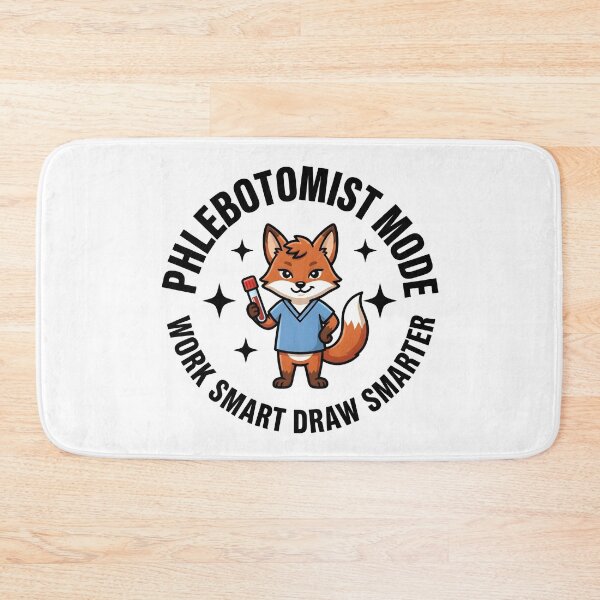Item preview, Cute Fox Phlebotomist Mode Work Smart Draw Smarter Funny Medical Lab Tech Gift for National Phlebotomist Recognition Week designed and sold by ClinicalHubs.