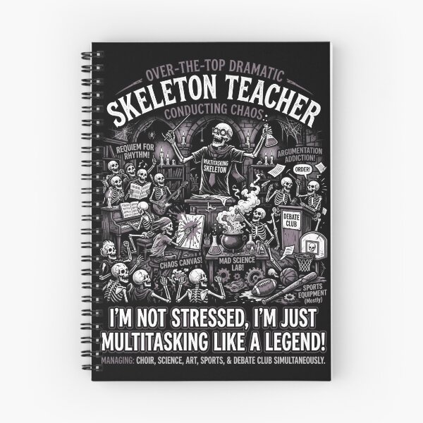 Item preview, Over The Top Dramatic Skeleton Teacher Conducting Chaos Funny designed and sold by printedartgoods.