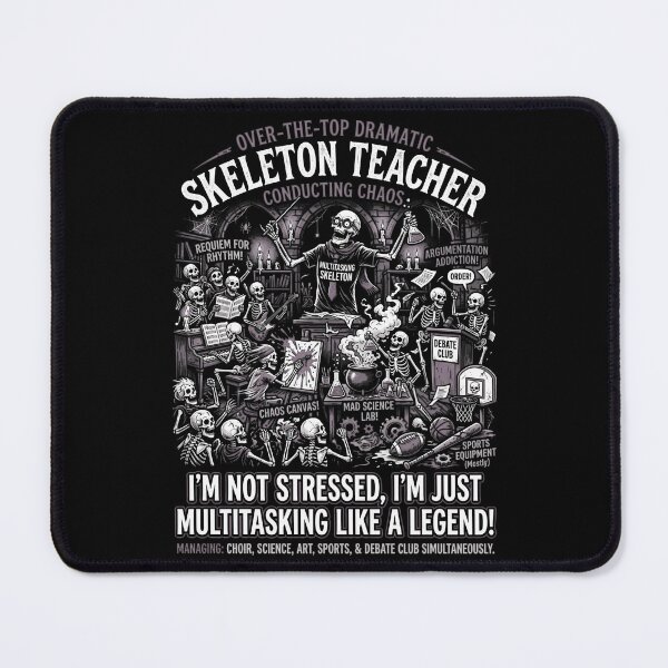 Item preview, Over The Top Dramatic Skeleton Teacher Conducting Chaos Funny designed and sold by printedartgoods.