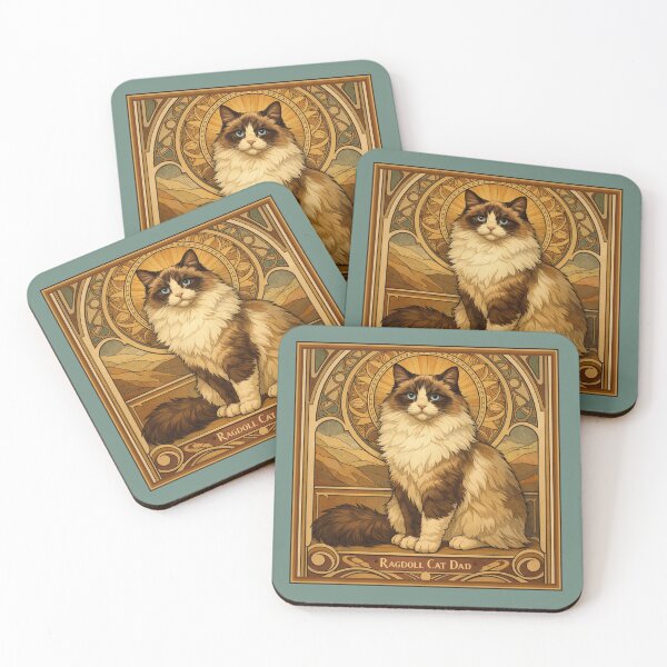 Item preview, Ragdoll Cat Dad – Elegant Vintage Style Art Nouveau Illustration Gift designed and sold by Comfort-shirt.
