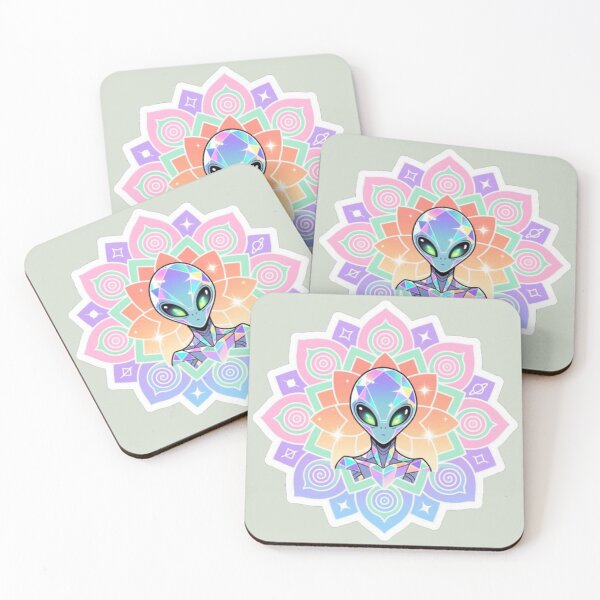 Item preview, Iridescent Crystal Alien Mandala Spiritual Aesthetic designed and sold by Chromatic Artistry.