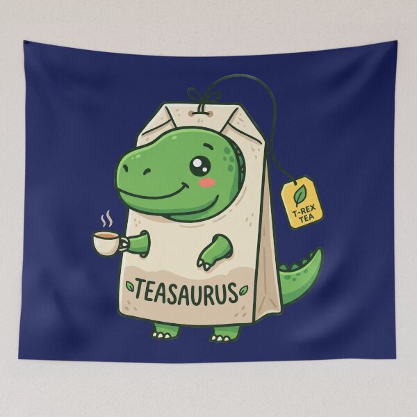 Item preview, Cute T-Rex Tea Bag Pun designed and sold by seven things shop.