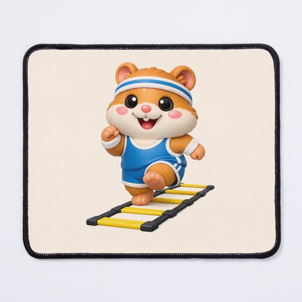 Item preview, Cute Gym Hamster Agility Workout | Kawaii Fitness Animal 3D CGI designed and sold by Moons Studio.