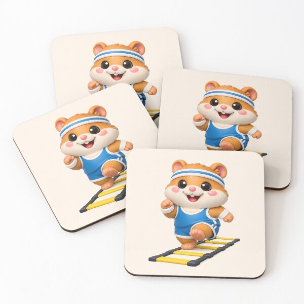 Item preview, Cute Gym Hamster Agility Workout | Kawaii Fitness Animal 3D CGI designed and sold by Moons Studio.