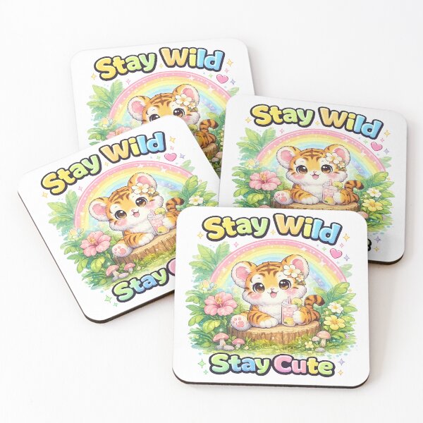 Item preview, Stay Wild Stay Cute – Kawaii Tiger Cub Rainbow Jungle Design designed and sold by Clothes With Smiling Animals Walt Gral.