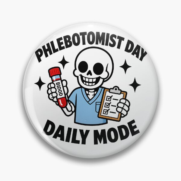 Item preview, Funny Skeleton Phlebotomist Daily Mode Shirt – Cute Skull Phleb Tech National Phlebotomist Recognition Week Gift designed and sold by ClinicalHubs.