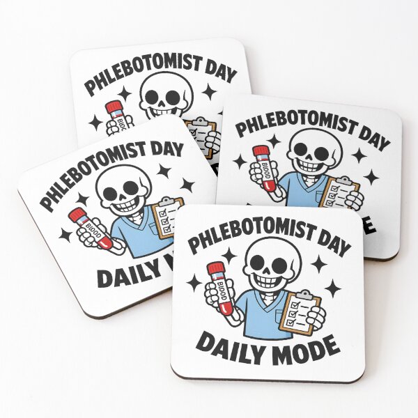 Item preview, Funny Skeleton Phlebotomist Daily Mode Shirt – Cute Skull Phleb Tech National Phlebotomist Recognition Week Gift designed and sold by ClinicalHubs.