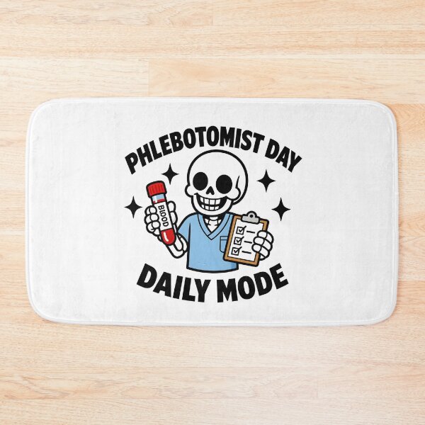 Item preview, Funny Skeleton Phlebotomist Daily Mode Shirt – Cute Skull Phleb Tech National Phlebotomist Recognition Week Gift designed and sold by ClinicalHubs.