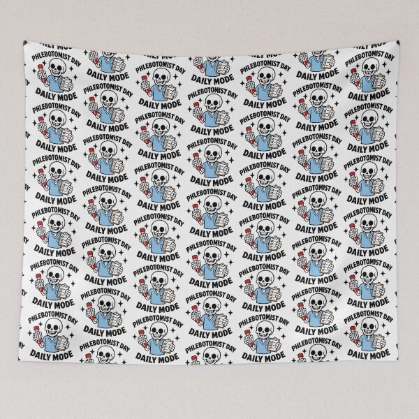 Item preview, Funny Skeleton Phlebotomist Daily Mode Shirt – Cute Skull Phleb Tech National Phlebotomist Recognition Week Gift designed and sold by ClinicalHubs.
