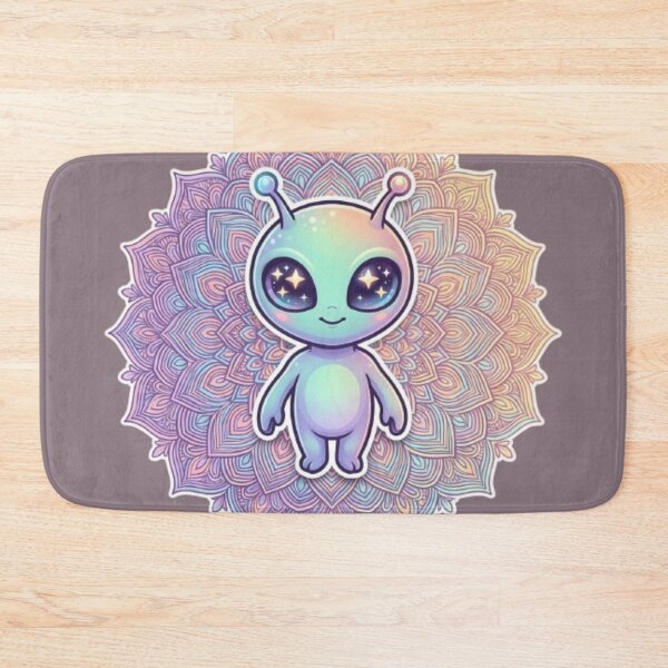 Item preview, Cute Starry-Eyed Alien - Cosmic Zen Mandala designed and sold by Chromatic Artistry.