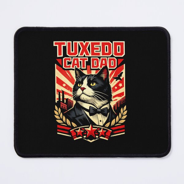 Item preview, Tuxedo Cat Dad – Retro Propaganda Poster Style Cat Lover Shirt designed and sold by Comfort-shirt.