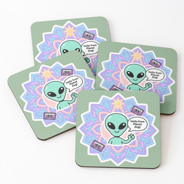 Item preview, ​Cute Alien Music Lover - Hello from Planet Zog Aesthetic designed and sold by Chromatic Artistry.