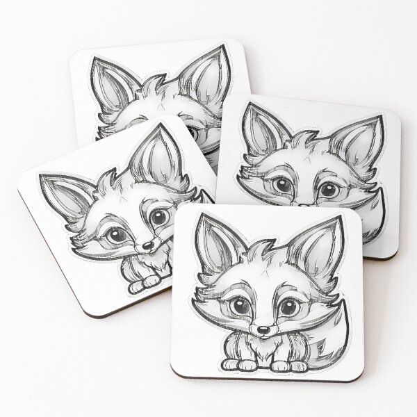 Item preview, Grunge Fox Sketch Art – Cute Hand Drawn Animal Design for Fox Lovers designed and sold by lunadesignsmoon.