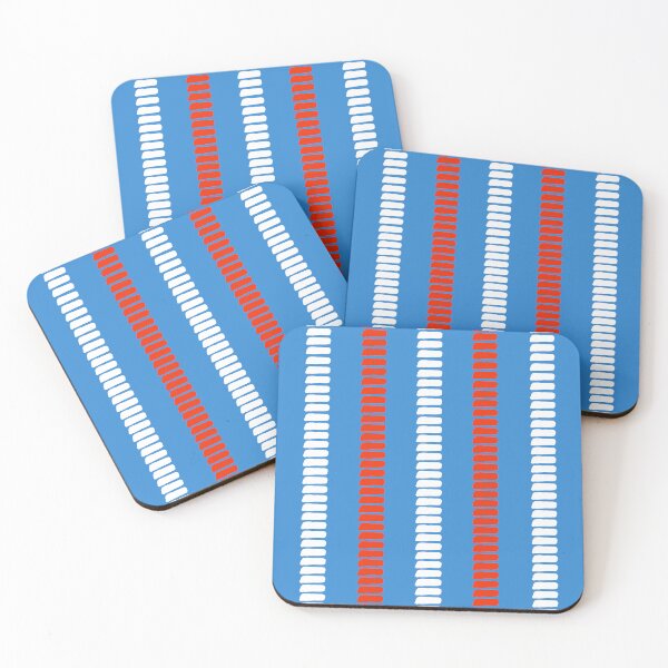 Item preview, Hand Drawn White and Blue Dashes Forming Vertical Stripes on Blue designed and sold by ArtyFridgees.