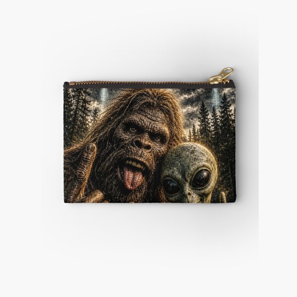 Item preview, Bigfoot Alien Selfie Rock On Peace Sign Funny UFO  designed and sold by will freed18.
