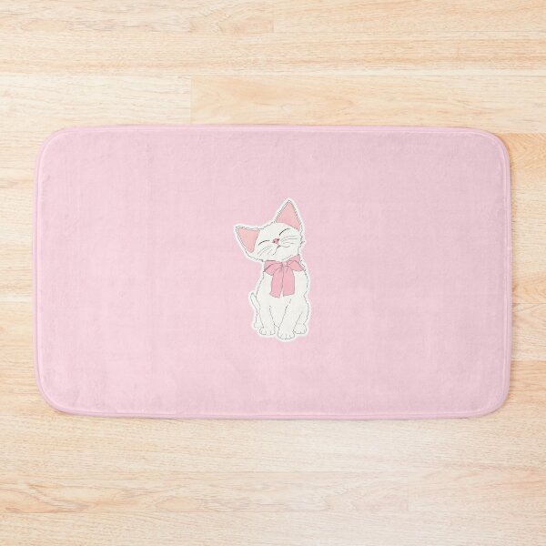Item preview, Mini oatmeal kitty smiling with pink ribbon  designed and sold by sara747.