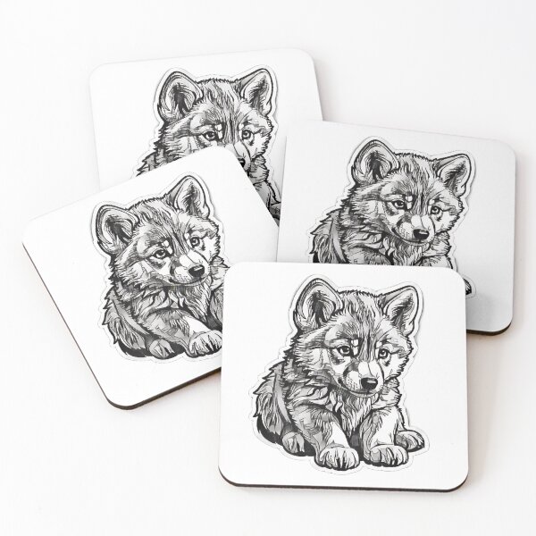 Item preview, Cute Wolf Gift for Animal Lovers – Wild Forest Sketch Illustration designed and sold by lunadesignsmoon.
