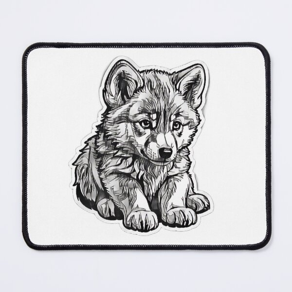 Item preview, Cute Wolf Gift for Animal Lovers – Wild Forest Sketch Illustration designed and sold by lunadesignsmoon.