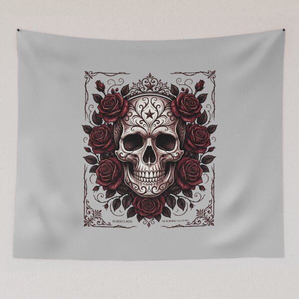 Item preview, Skull with Roses Vintage Tattoo Style for Alternative Fashion Fans designed and sold by Im-Ara.