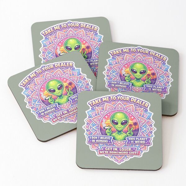 Item preview, ​Funny Alien Quote - Take Me To Your Dealer Meme Art designed and sold by Chromatic Artistry.