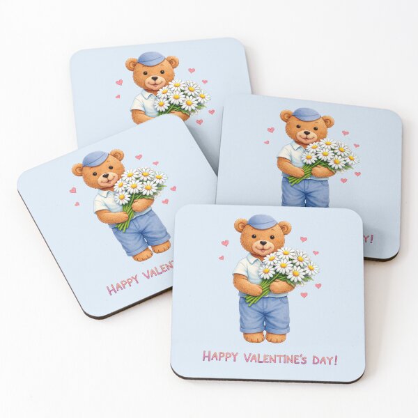 Item preview, Cute Teddy Bear with Flowers Romantic Valentine's day designed and sold by doinitzart.