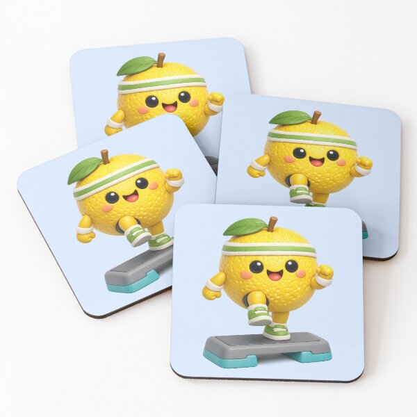 Item preview, Cute Yuzu Step Aerobics | Kawaii Fitness Fruit 3D CGI Gym Character designed and sold by Moons Studio.