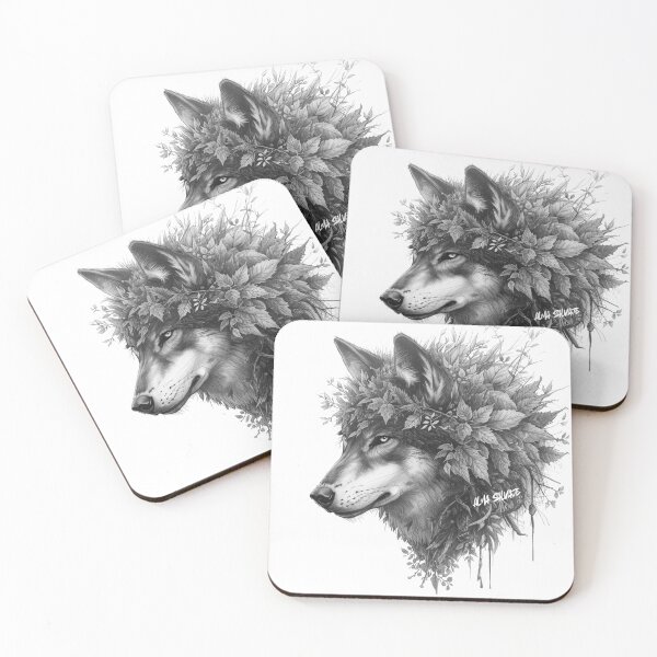 Item preview, Floral Wolf Design – Wild Nature Animal Aesthetic Gift for Wolf Lovers designed and sold by lunadesignsmoon.