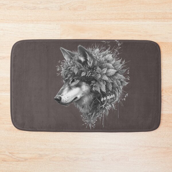 Item preview, Floral Wolf Design – Wild Nature Animal Aesthetic Gift for Wolf Lovers designed and sold by lunadesignsmoon.
