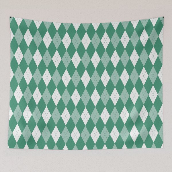 Item preview, White And Green Argyle Pattern designed and sold by pattern-archive.