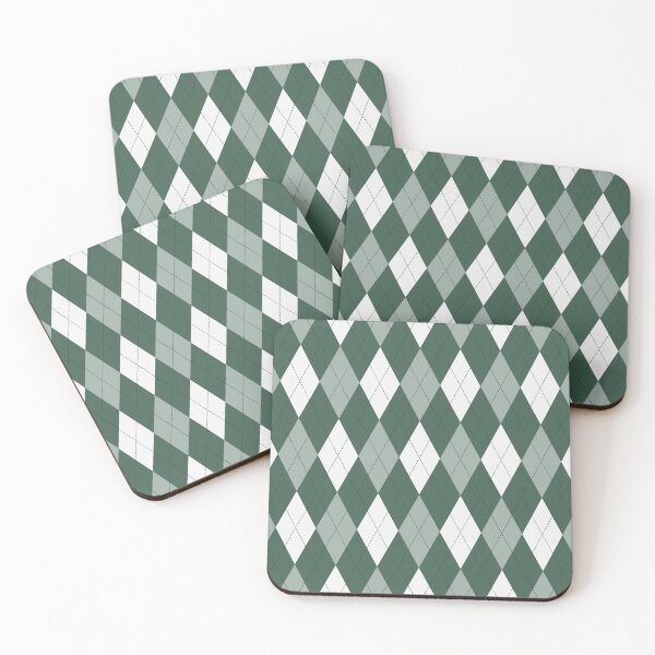 Item preview, White And Forest Green Argyle Pattern designed and sold by pattern-archive.