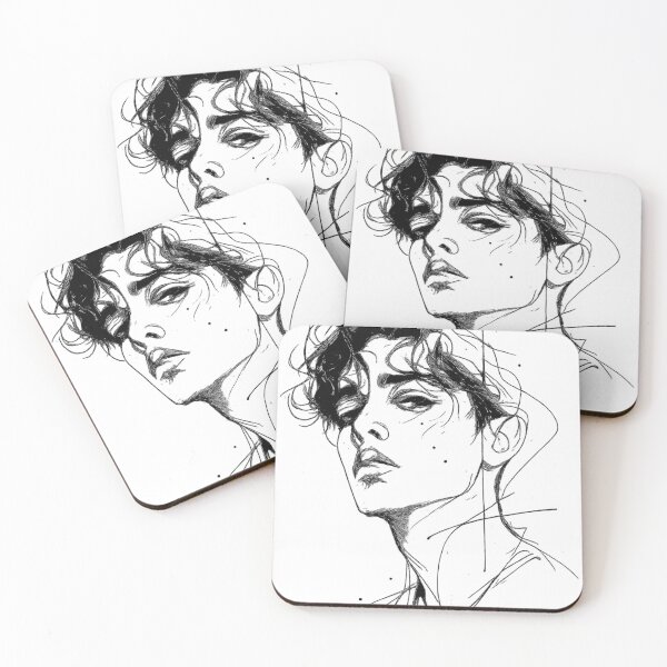 Item preview, Raw Emotion – Minimalist Sketch Portrait designed and sold by Alpha-mike13.