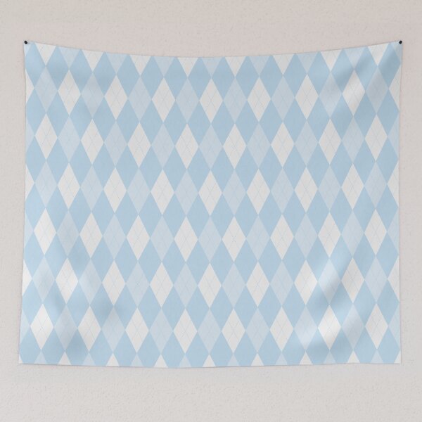 Artikelvorschau, Weißes und eisblaues Argyle-Muster entworfen und verkauft von pattern-archive.