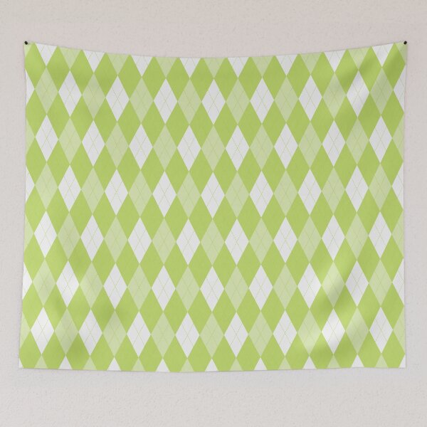 Item preview, White And Lime Argyle Pattern designed and sold by pattern-archive.