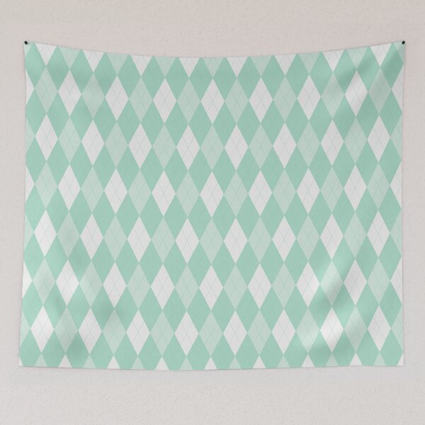 Item preview, White And Mint Argyle Pattern designed and sold by pattern-archive.