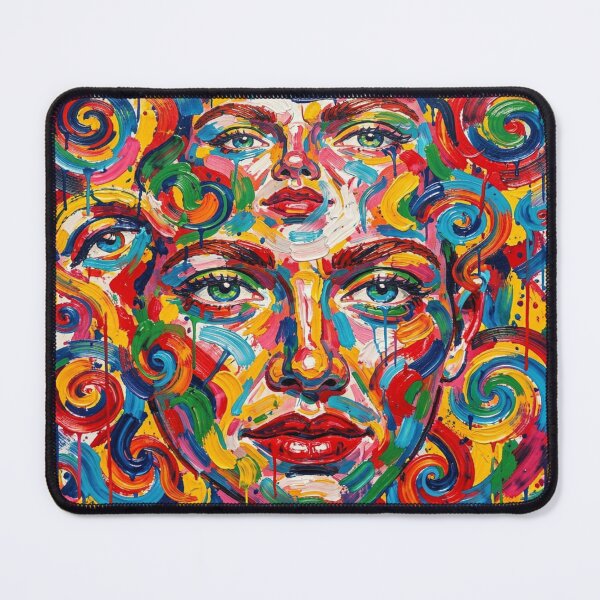 Item preview, Vibrant Pop Art Portrait in bold colors inspired by Andy Warhol and modern expressive style designed and sold by FotoworldEdel.