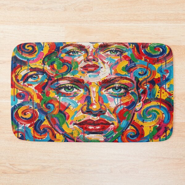 Item preview, Vibrant Pop Art Portrait in bold colors inspired by Andy Warhol and modern expressive style designed and sold by FotoworldEdel.