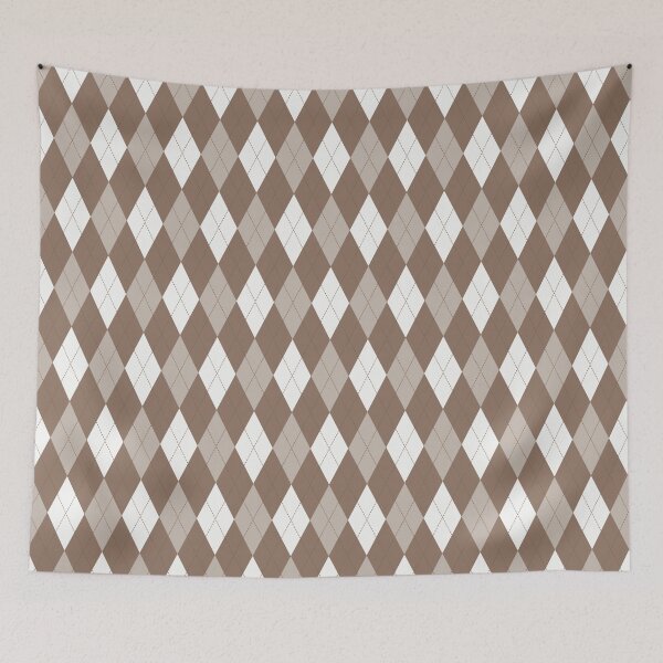 Item preview, White And Mocha Argyle Pattern designed and sold by pattern-archive.