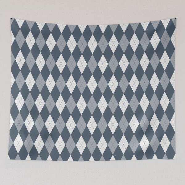 Item preview, White And Navy Argyle Pattern designed and sold by pattern-archive.