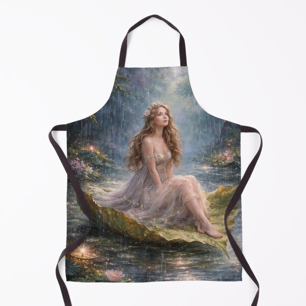 Item preview, The Floating Leaf Fairy Mystical Rain Scene designed and sold by doinitzart.