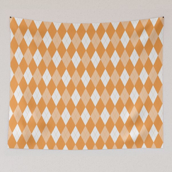 Item preview, White And Orange Argyle Pattern designed and sold by pattern-archive.