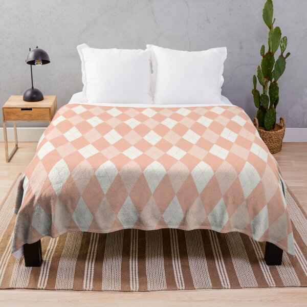 Item preview, White And Peach Argyle Pattern designed and sold by pattern-archive.