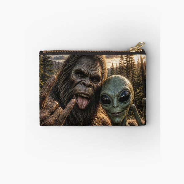 Item preview, Bigfoot Alien Selfie Rock On Peace Sign Funny UFO bigfoot designed and sold by will freed18.