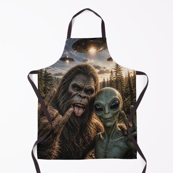 Item preview, Bigfoot Alien Selfie Rock On Peace Sign Funny UFO bigfoot designed and sold by will freed18.