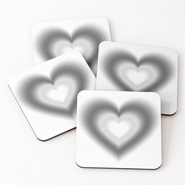 Item preview, Black and white blurry hearts designed and sold by serenebookworm.