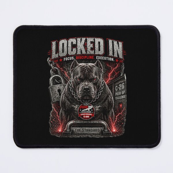 Item preview, Pitbull Locked In Discipline Focus Gym Mindset Push Up Challenge designed and sold by phoebelevine.
