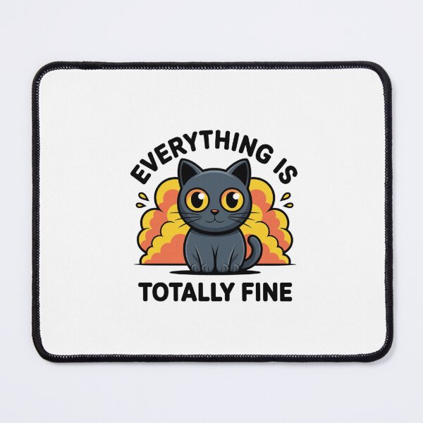 Item preview, Cute Black Cat Everything Is Totally Fine T-Shirt Decal designed and sold by Mr-wow.